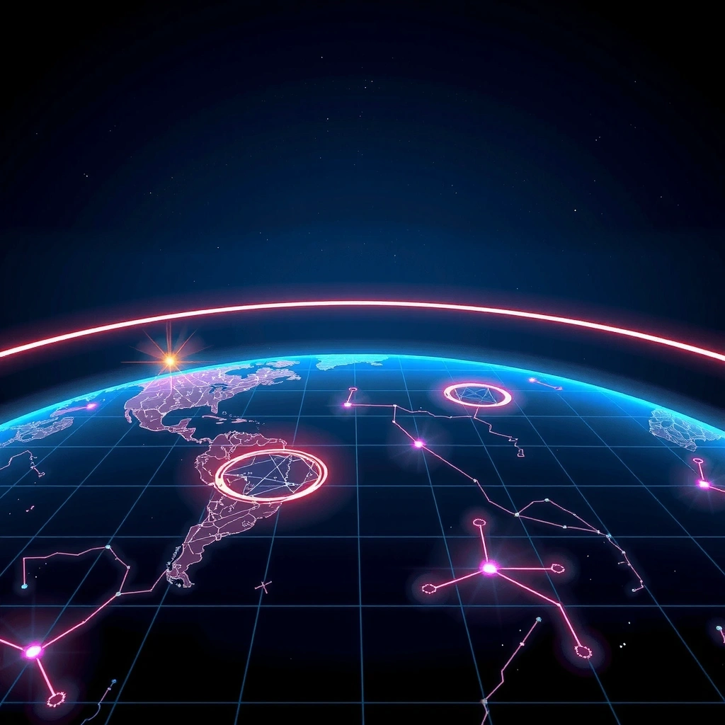 Deep space tactical strategy game concept art showing abstract star maps and strategic elements