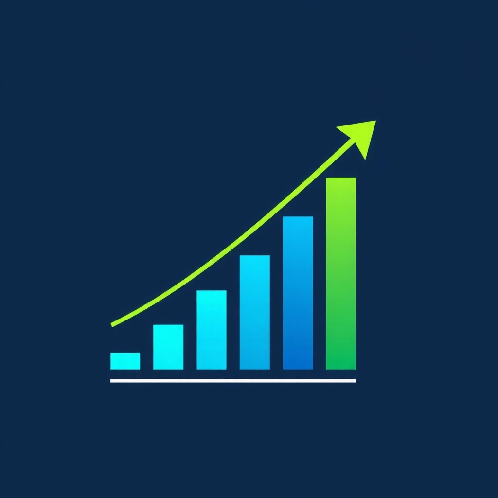 Abstract growth visualization with ascending geometric patterns