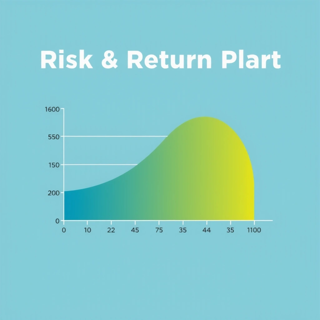 Risk return scatter plot with efficient frontier